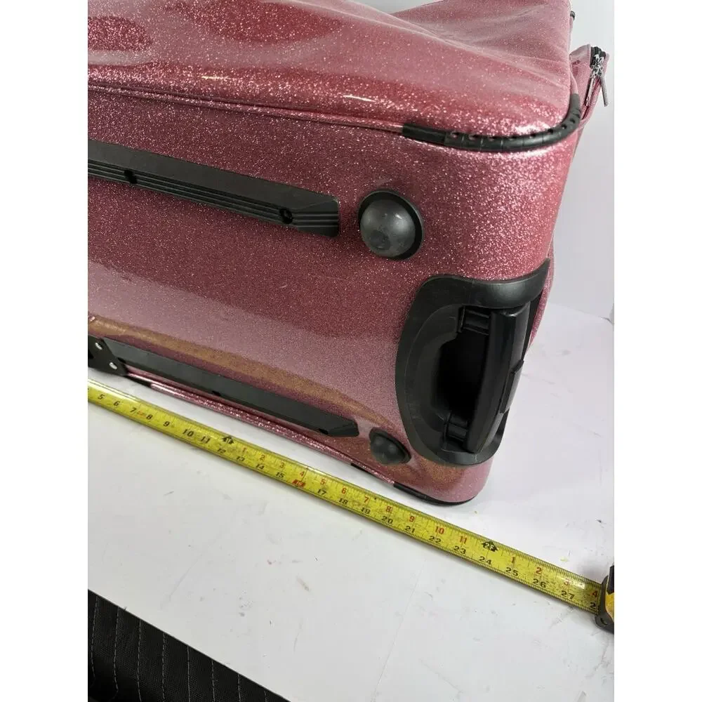 FANWOLI Rolling Pet Carrier Bag Pink Glitter Wheeled Travel Dog Cat